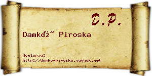 Damkó Piroska névjegykártya
