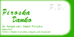 piroska damko business card